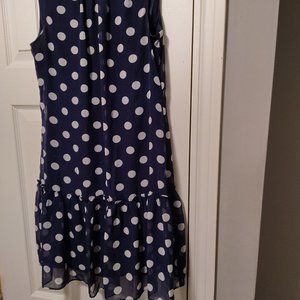 Jessica Howard navy blue / Dark blue polka dot mini dress. Size 4 petite